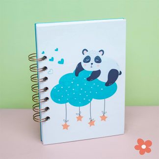 Notizbuch A6 mit schlafendem Panda-Desig